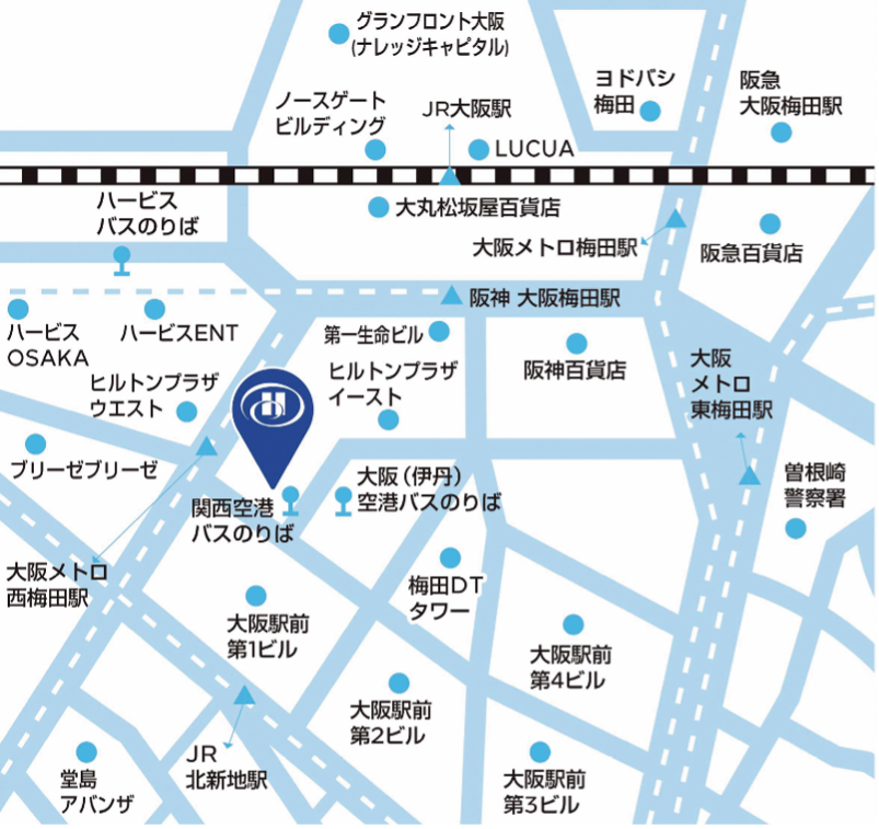 ヒルトン大阪地図